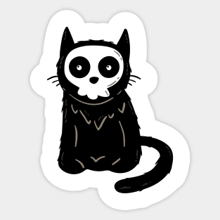 Halloween black cat skeleton Sticker